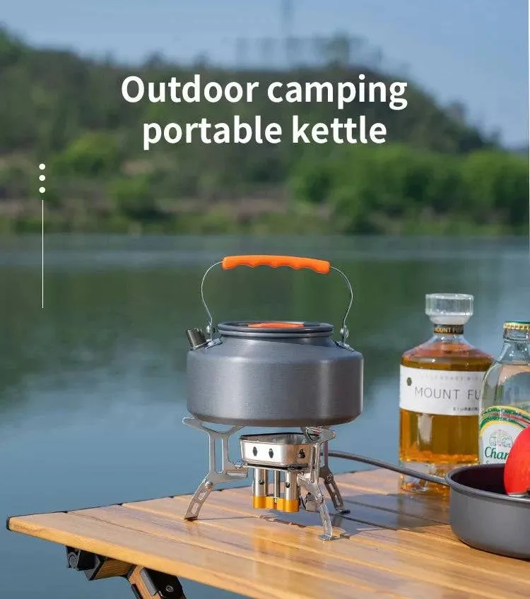 1.1L 2L1.5L Camping Water Kettle Outdoor Coffee Kettle Tableware Picnic Set Supplies Equipment Utensils Tourism Cookware