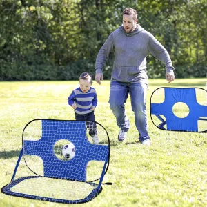 2 in 1 Pop Up Kids Soccer Nets for Backyard Outdoor Sports and Practice