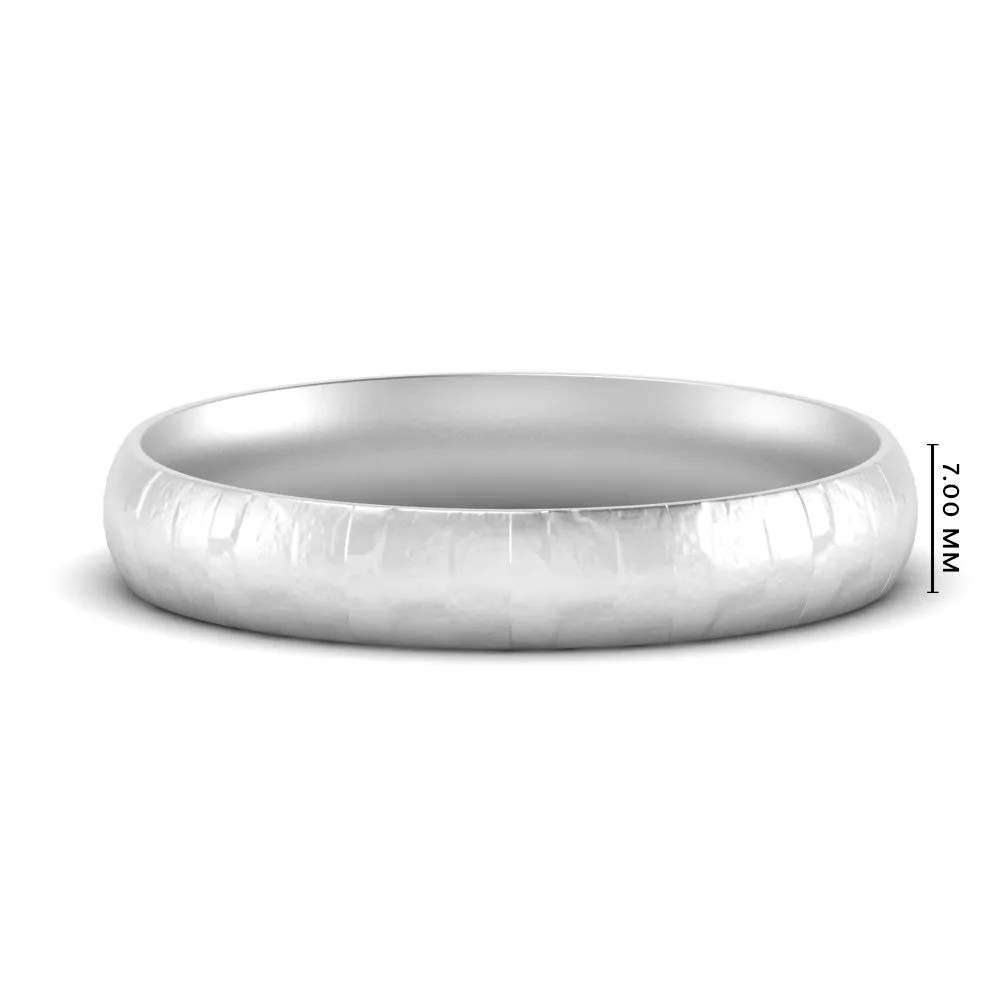 5 MM - 8 MM Lightweight Rock Texture Mens Wedding Band 14K Gold