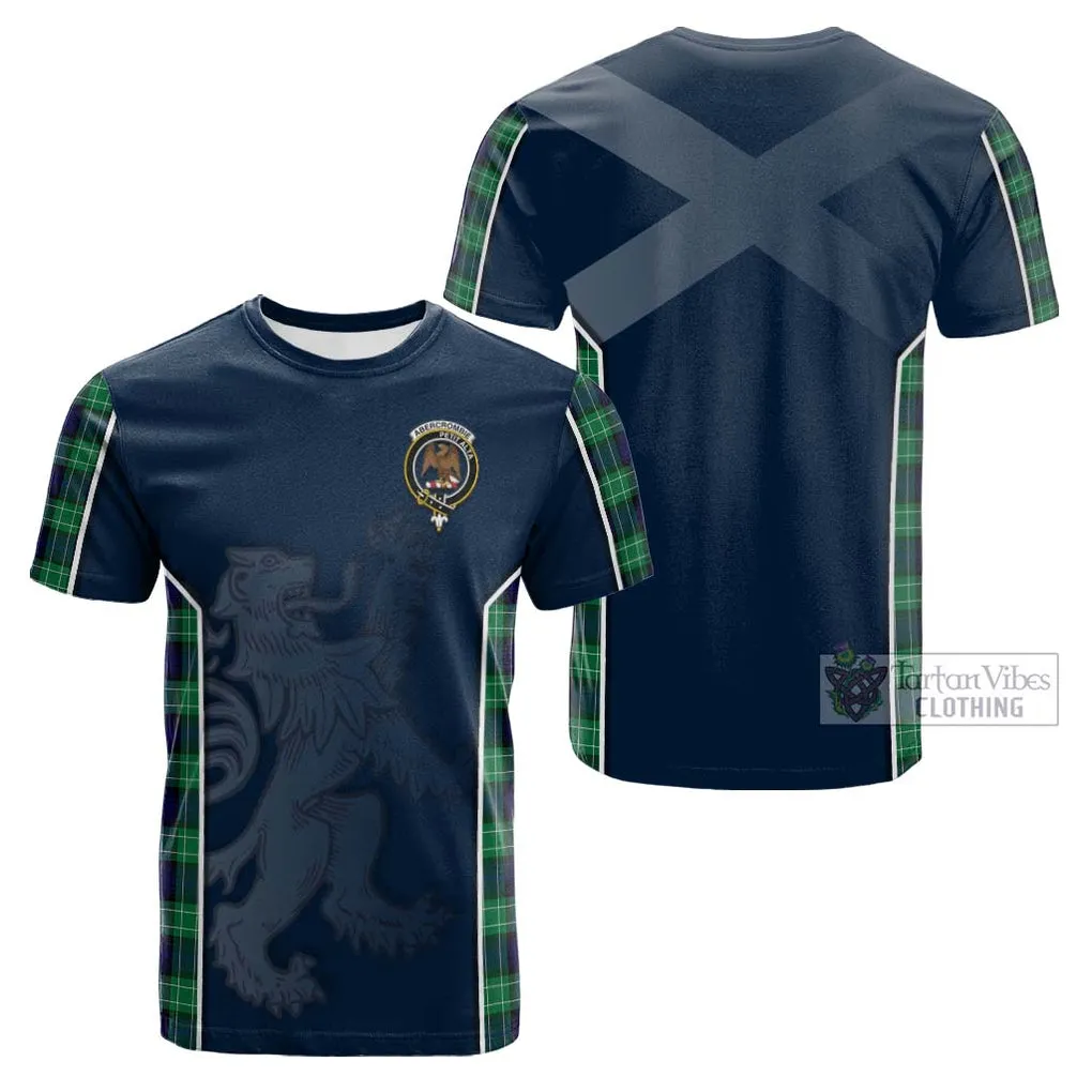 Abercrombie Tartan Cotton T-shirt with Family Crest and Lion Rampant Vibes Sport Style