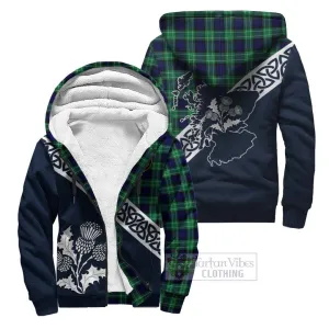 Abercrombie Tartan Sherpa Hoodie Featuring Thistle and Scotland Map