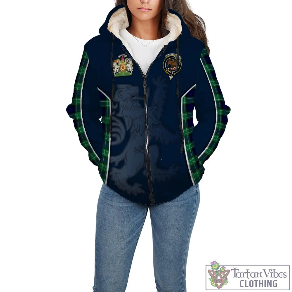 Abercrombie Tartan Sherpa Hoodie with Family Crest and Lion Rampant Vibes Sport Style