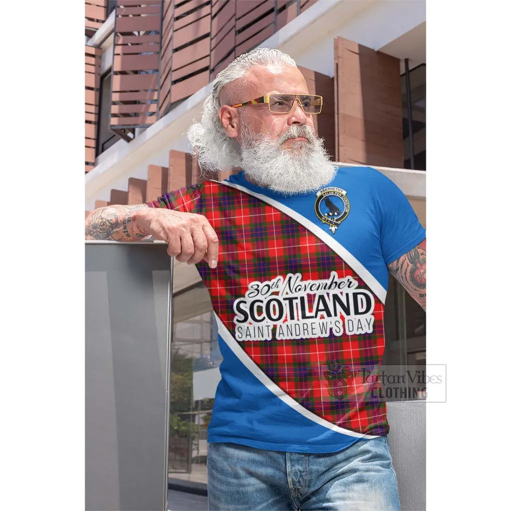 Abernethy Family Crest Tartan Cotton T-shirt Celebrate Saint Andrew's Day in Style