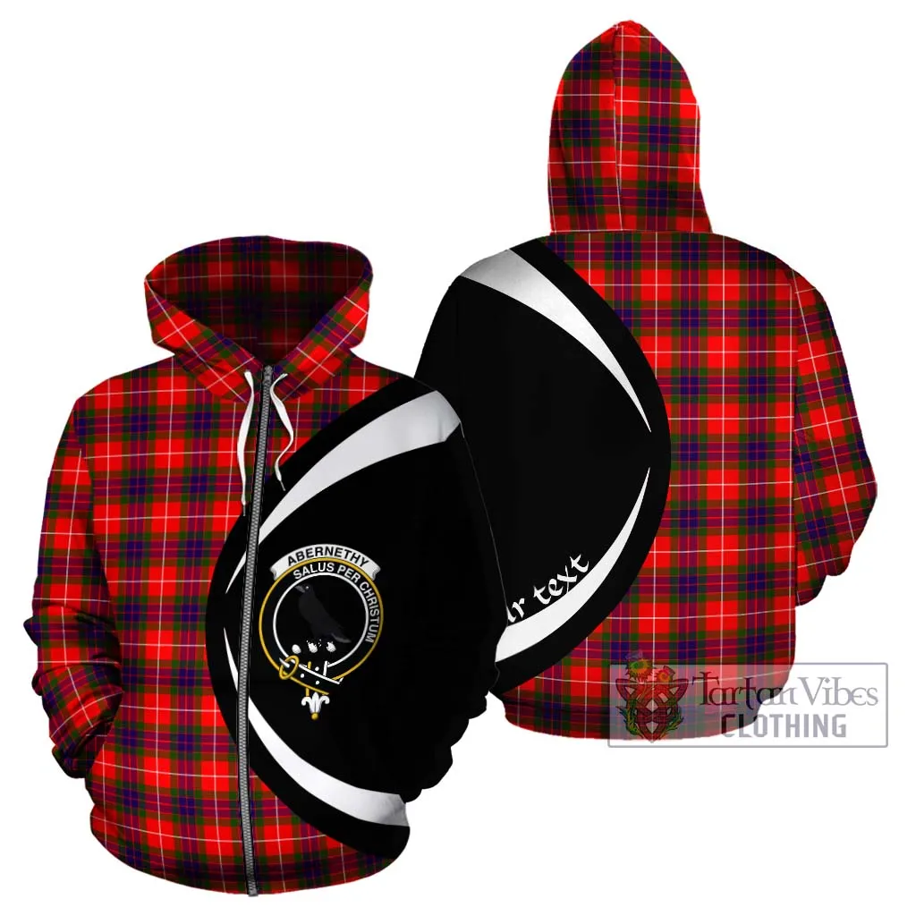 Abernethy Tartan Hoodie with Family Crest Circle Style