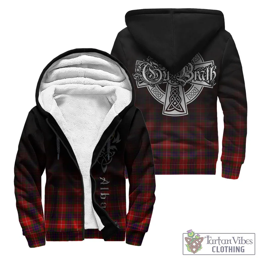 Abernethy Tartan Sherpa Hoodie Featuring Alba Gu Brath Family Crest Celtic Inspired