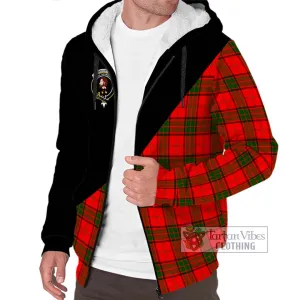 Adair Tartan Sherpa Hoodie with Family Crest and Military Logo Style