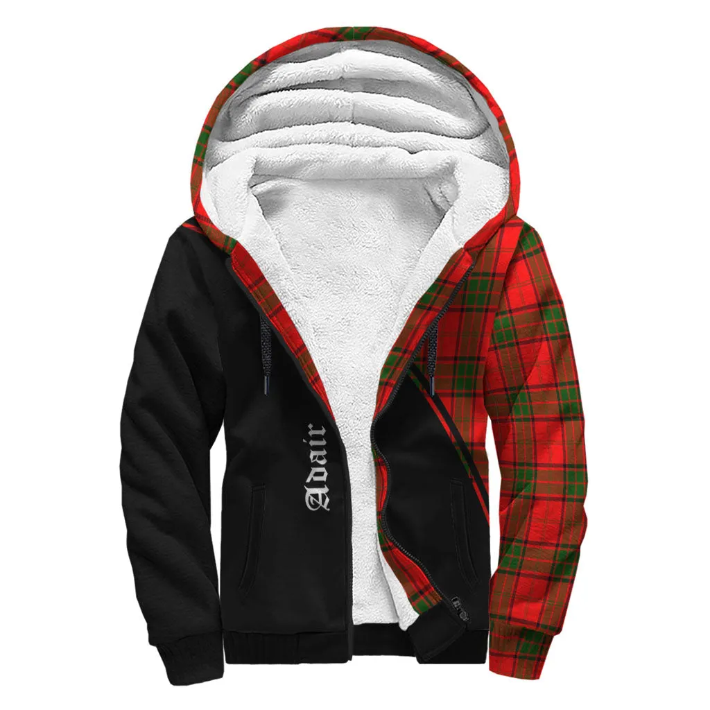 Adair Tartan Sherpa Hoodie with Family Crest Curve Style