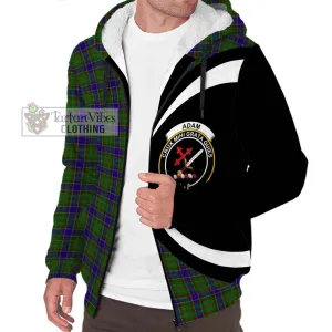 Adam Tartan Sherpa Hoodie with Family Crest Circle Style