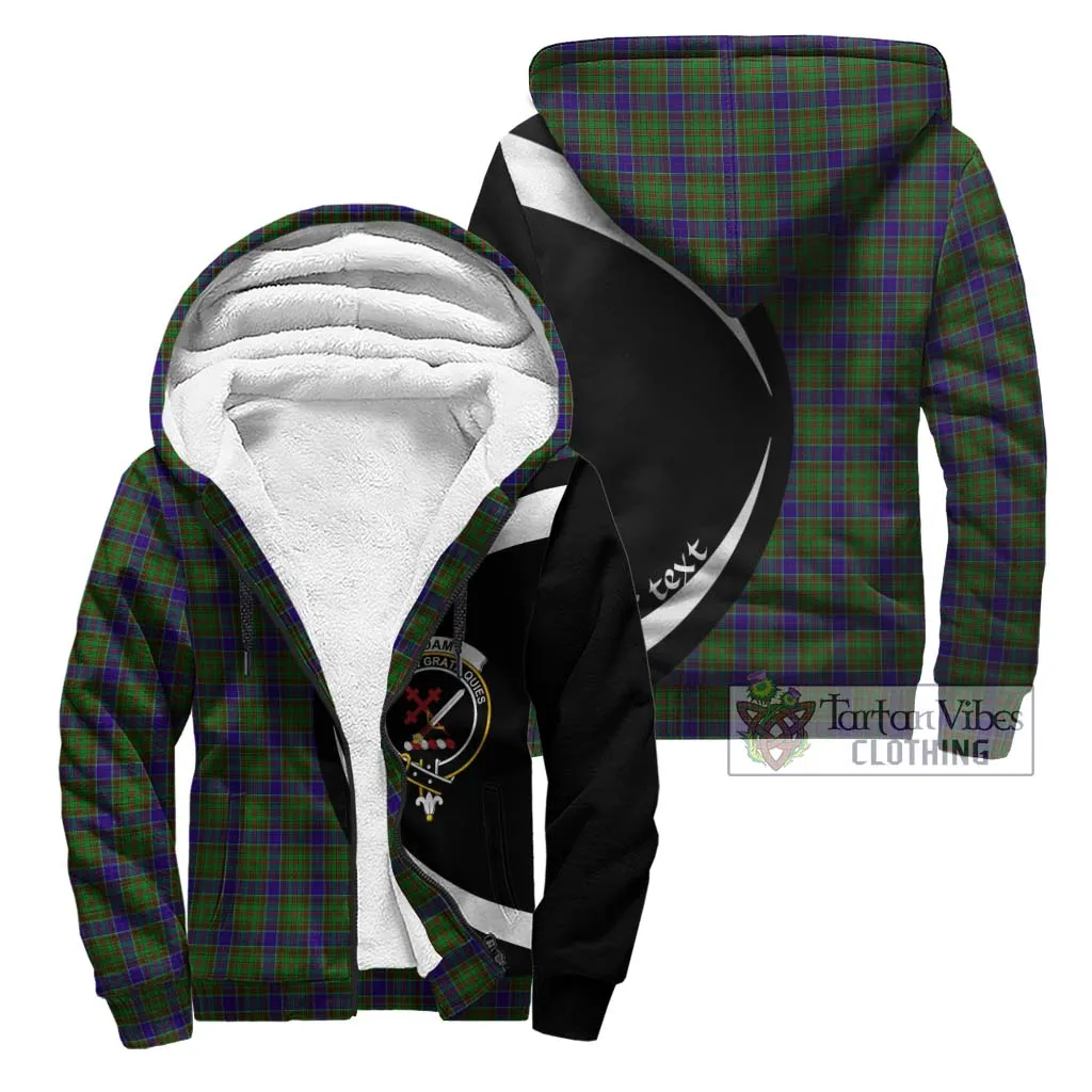 Adam Tartan Sherpa Hoodie with Family Crest Circle Style