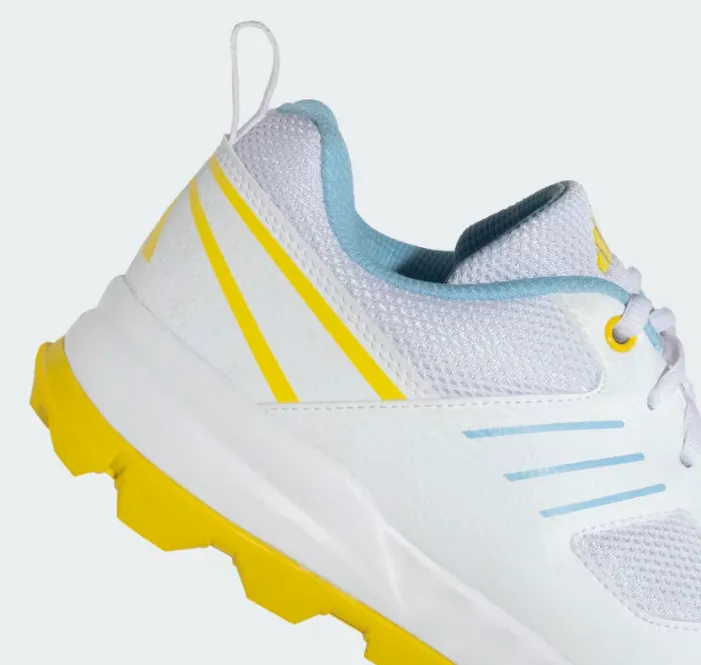 Adidas Cri Hase 23 M Cloud White / Clear Blue / Yellow Cricket Shoes