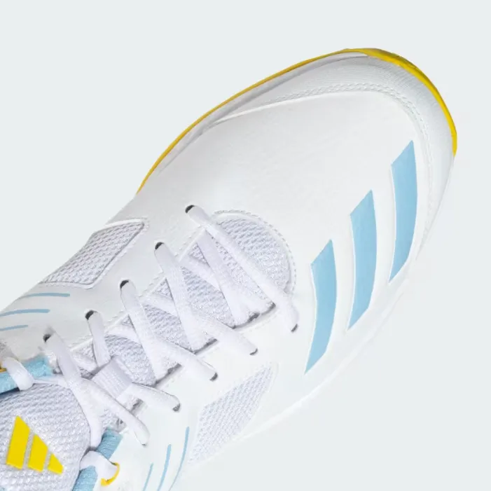 Adidas Cri Hase 23 M Cloud White / Clear Blue / Yellow Cricket Shoes