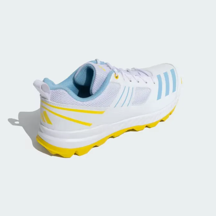 Adidas Cri Hase 23 M Cloud White / Clear Blue / Yellow Cricket Shoes