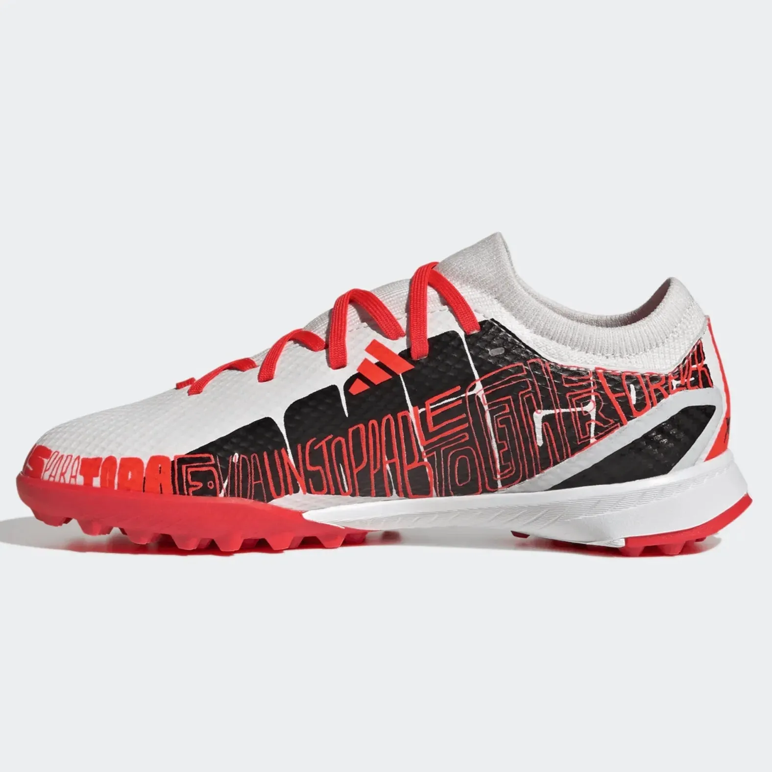 adidas JR X SpeedPortal Messi .3 Turf - White-Black-Solar Red