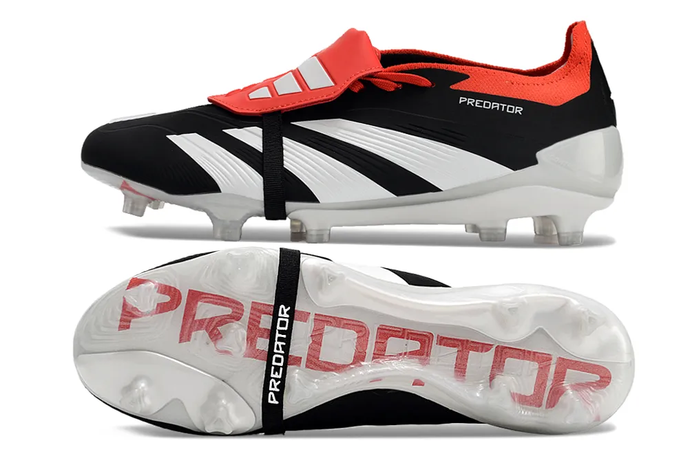 Adidas Predator Elite Shoes - Black | White | Red - FREE SHIPPING WORLDWIDE