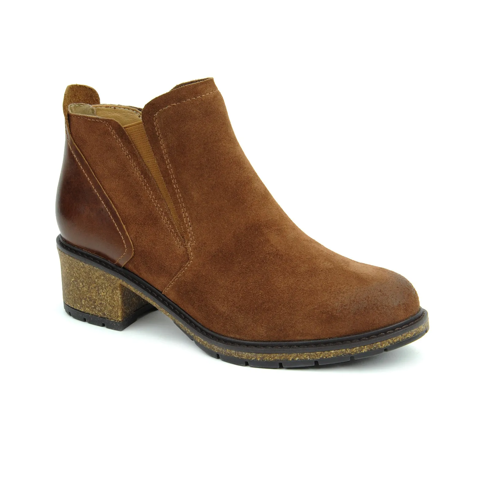 Aetrex Frankie Ankle Boot (Women) - Caramel Cafe Leather