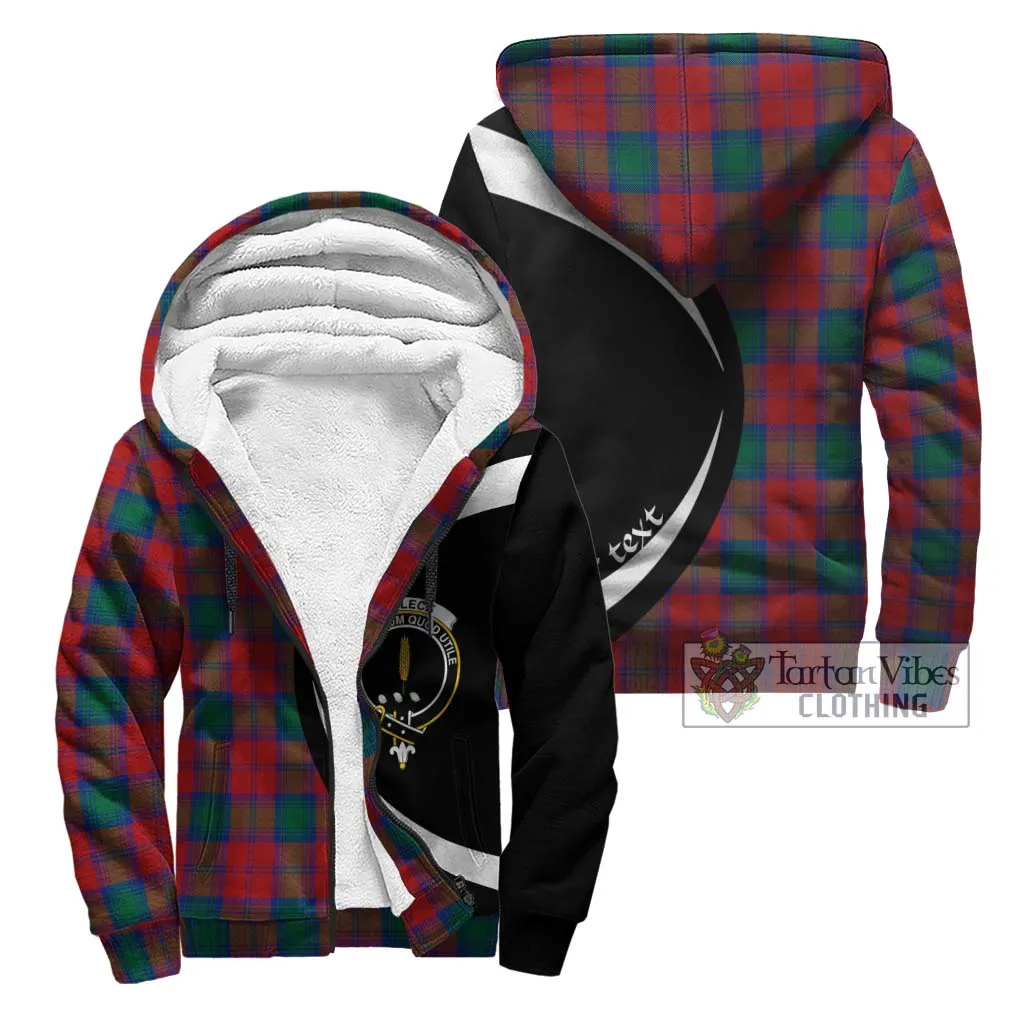 Affleck Tartan Sherpa Hoodie with Family Crest Circle Style