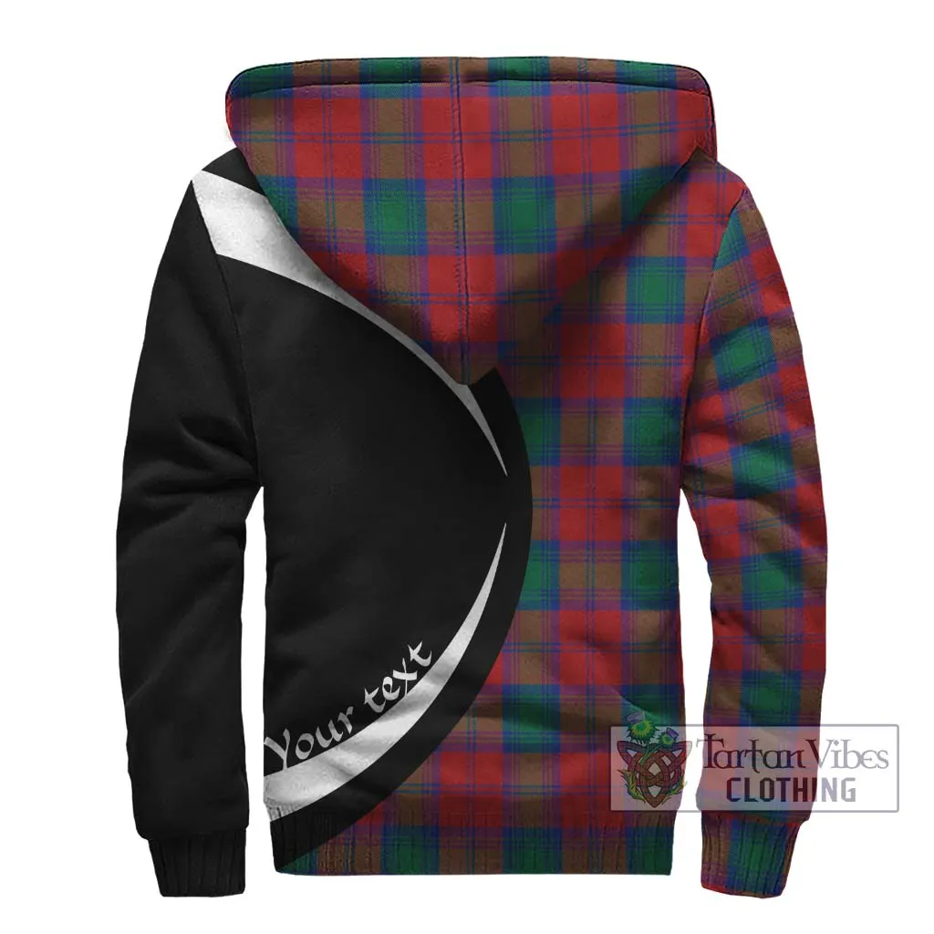 Affleck Tartan Sherpa Hoodie with Family Crest Circle Style