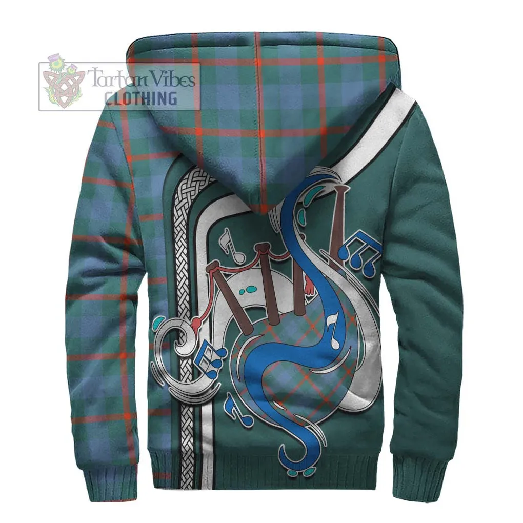 Agnew Ancient Tartan Sherpa Hoodie with Epic Bagpipe Style