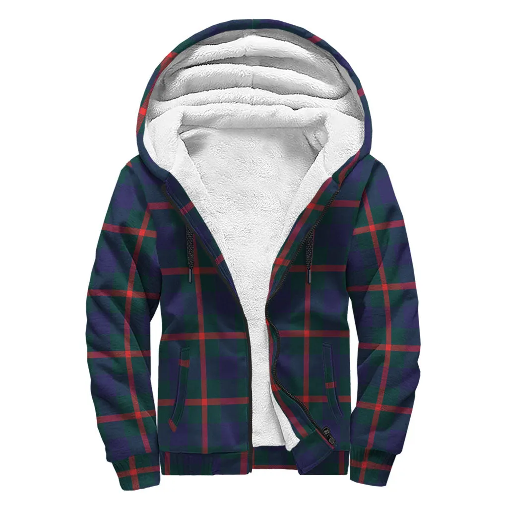 Agnew Tartan Sherpa Hoodie with Family Crest