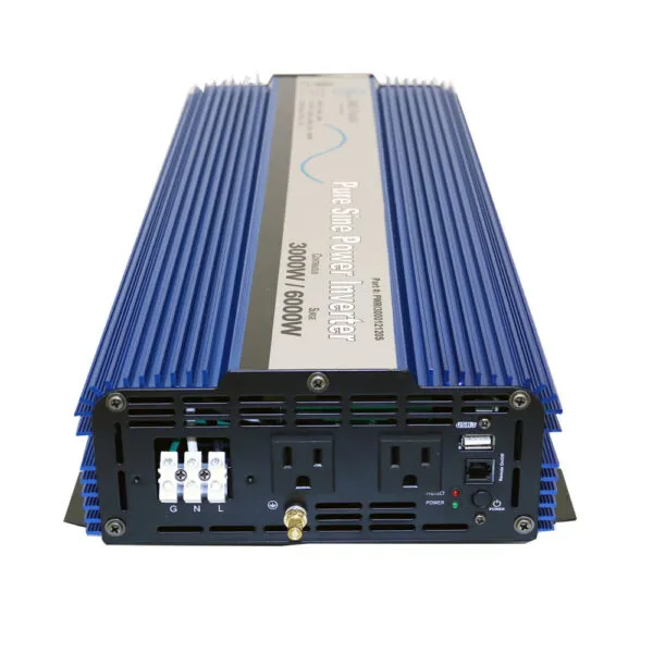 Aims Power - 3000 Watt Pure Sine Inverter w/ USB  & Remote Port UL Listed to 458 Standards - 12 VDC 120 VAC 60Hz - PWRI300012120SUL