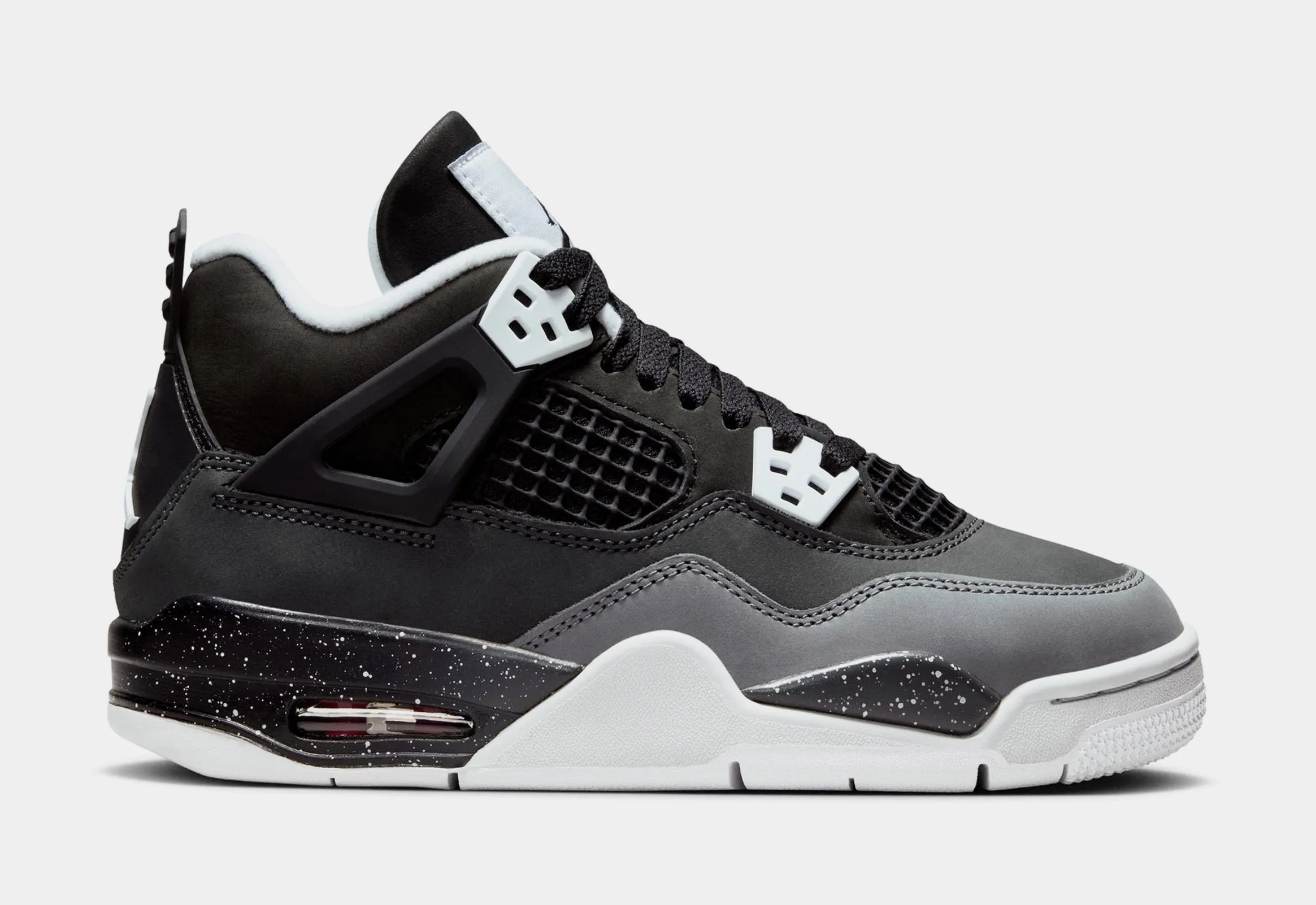 Air Jordan 4 Retro Fear Grade School Lifestyle Shoes (Black/White/Cool Grey/Pure Platinum)