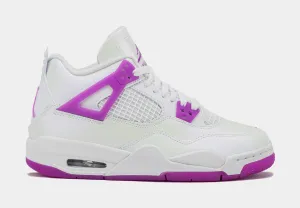 Air Jordan 4 Retro Hyper Violet Grade School Lifestyle Shoes (White/Hyper Violet)