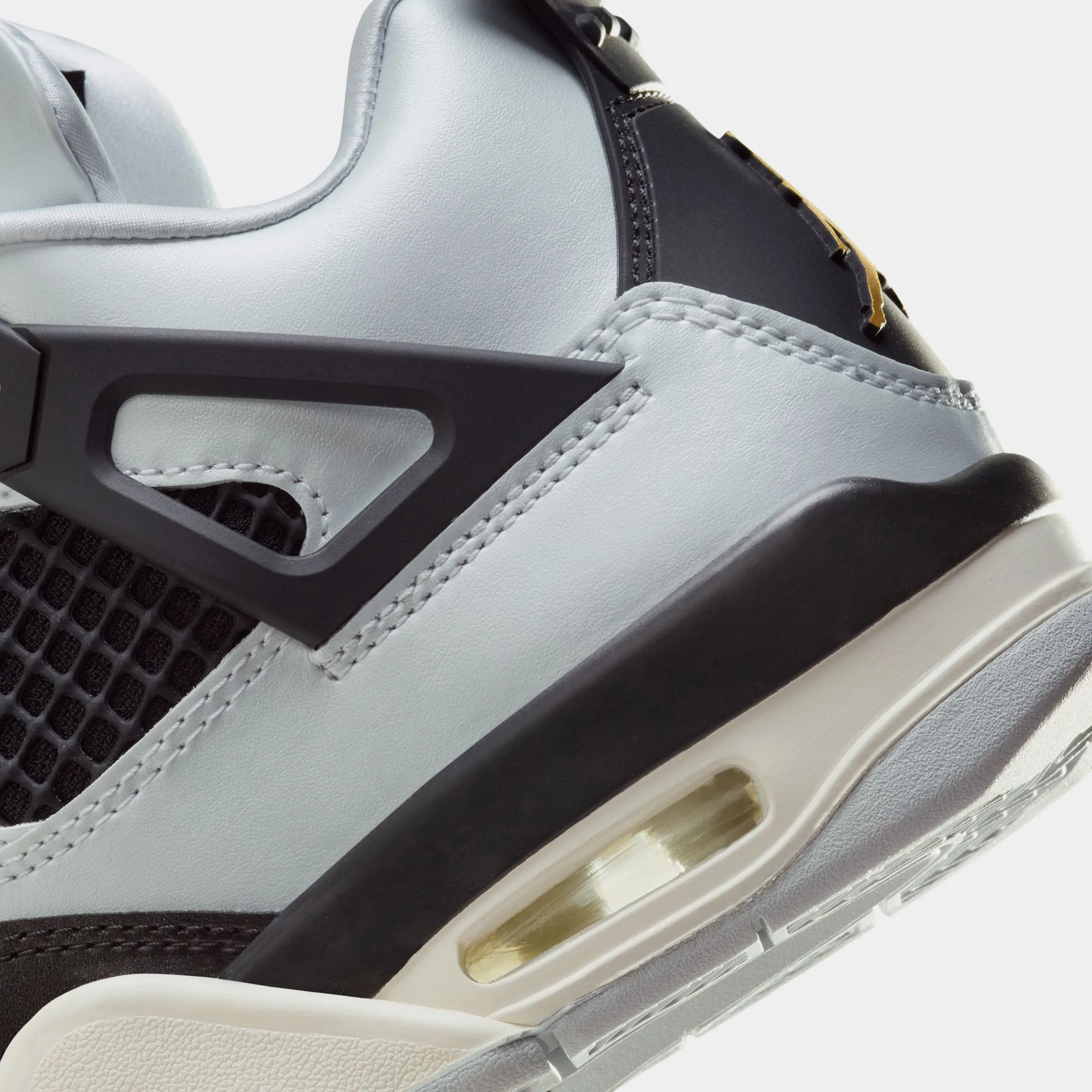 Air Jordan 4 Retro Platinum Gold Grade School Lifestyle Shoes (Pure Platinum/Metallic Gold/Black/Sail)