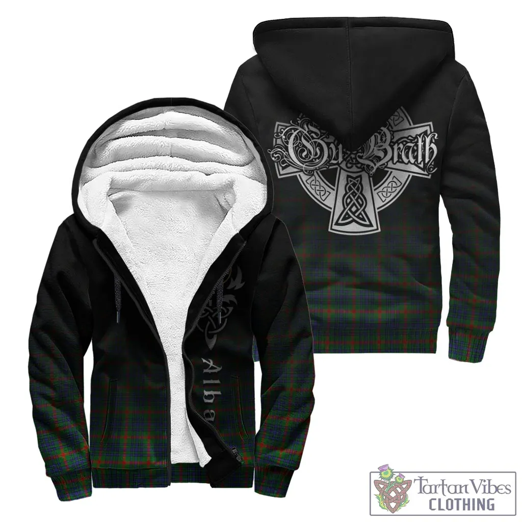 Aiton Tartan Sherpa Hoodie Featuring Alba Gu Brath Family Crest Celtic Inspired