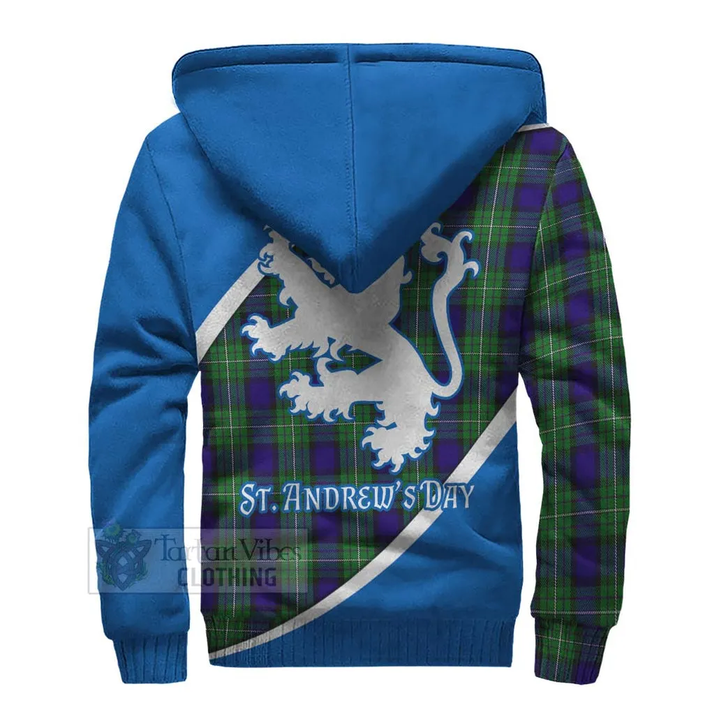 Alexander Family Crest Tartan Sherpa Hoodie Celebrate Saint Andrew's Day in Style