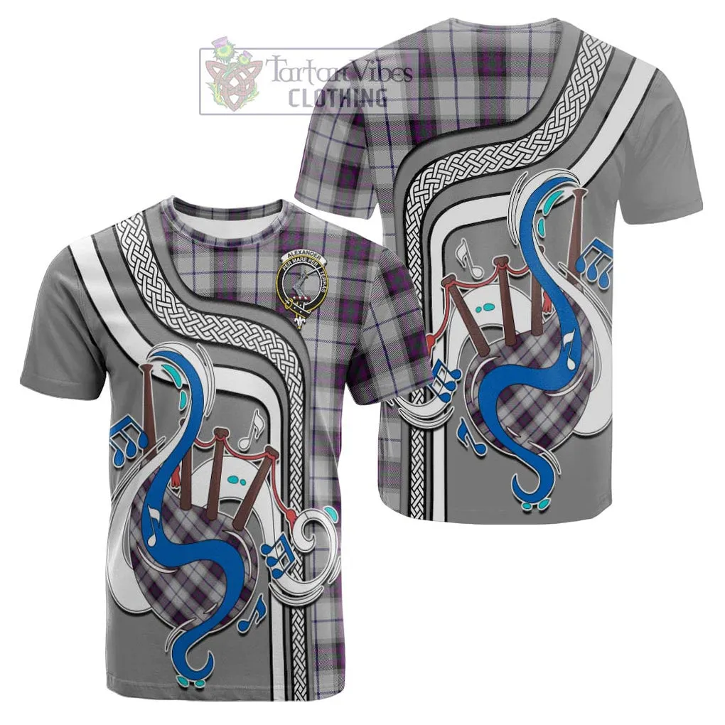 Alexander of Menstry Dress Tartan Cotton T-shirt with Epic Bagpipe Style