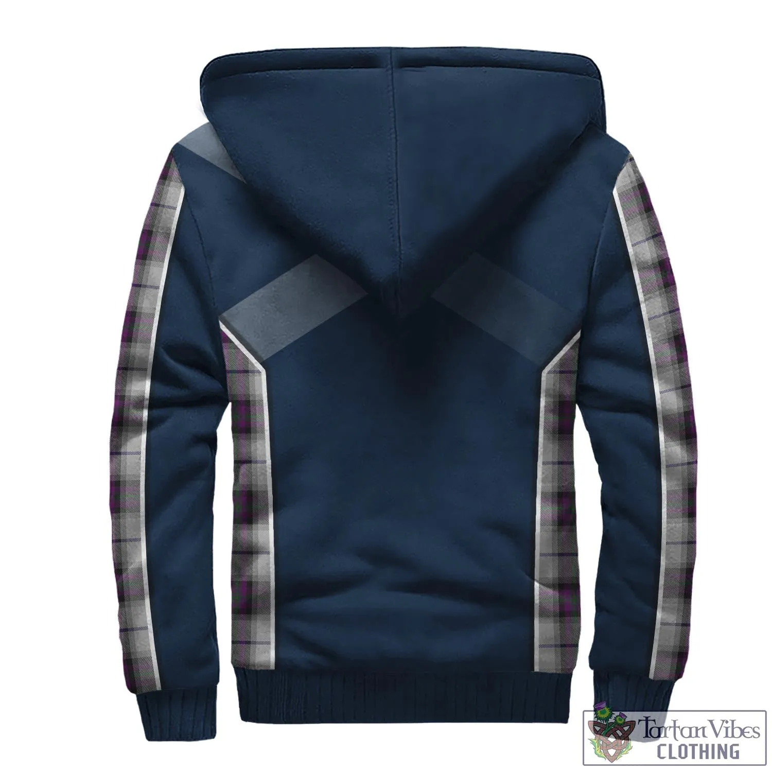 Alexander of Menstry Dress Tartan Sherpa Hoodie with Family Crest and Scottish Thistle Vibes Sport Style