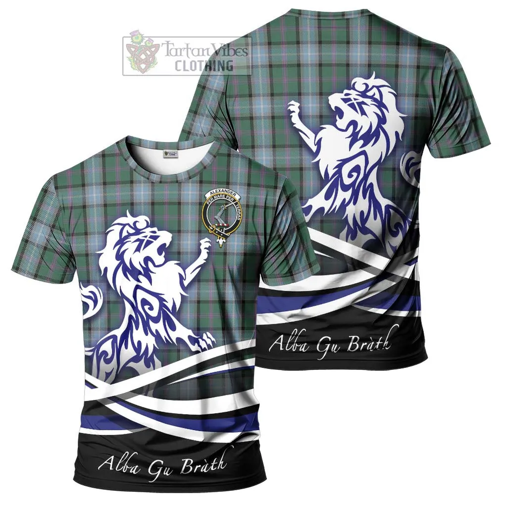 Alexander of Menstry Hunting Tartan Cotton T-shirt with Alba Gu Brath Regal Lion Emblem