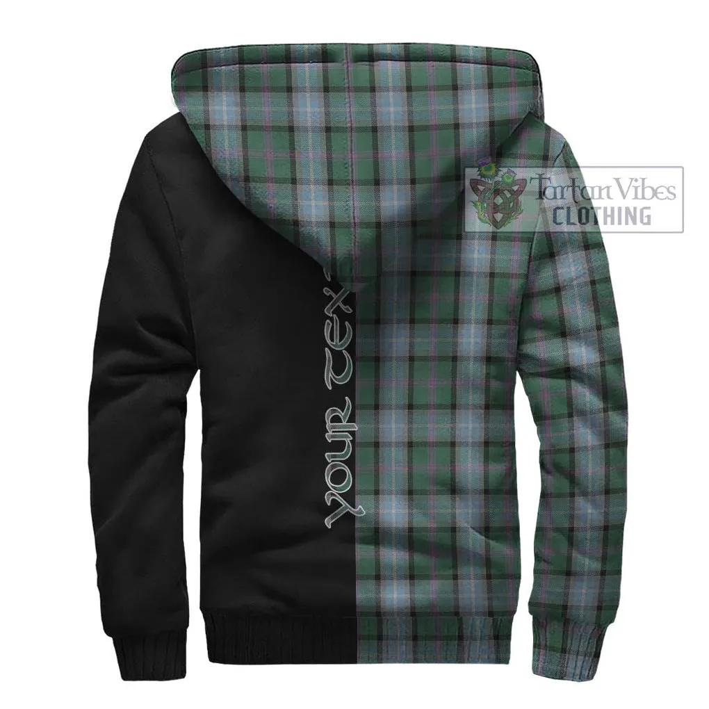 Alexander of Menstry Hunting Tartan Sherpa Hoodie with Family Crest and Half Of Me Style