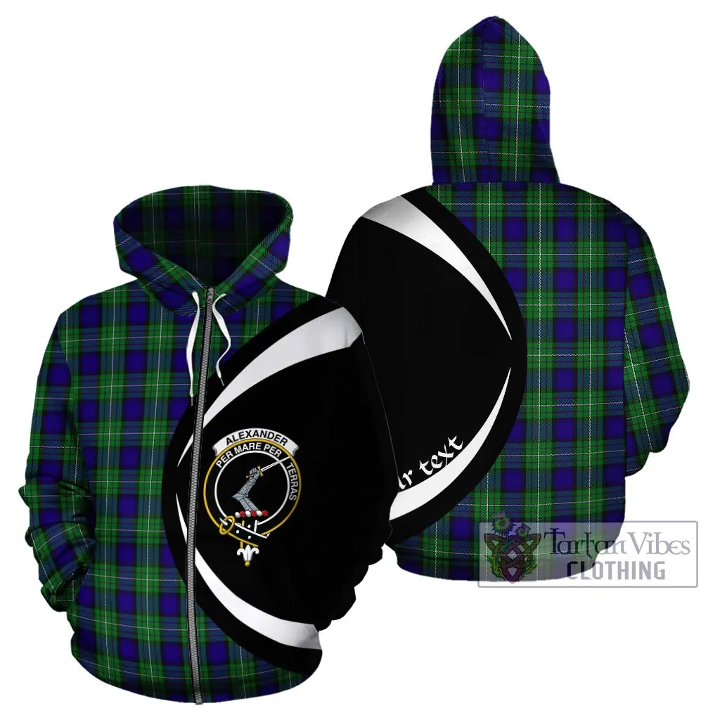 Alexander Tartan Hoodie with Family Crest Circle Style