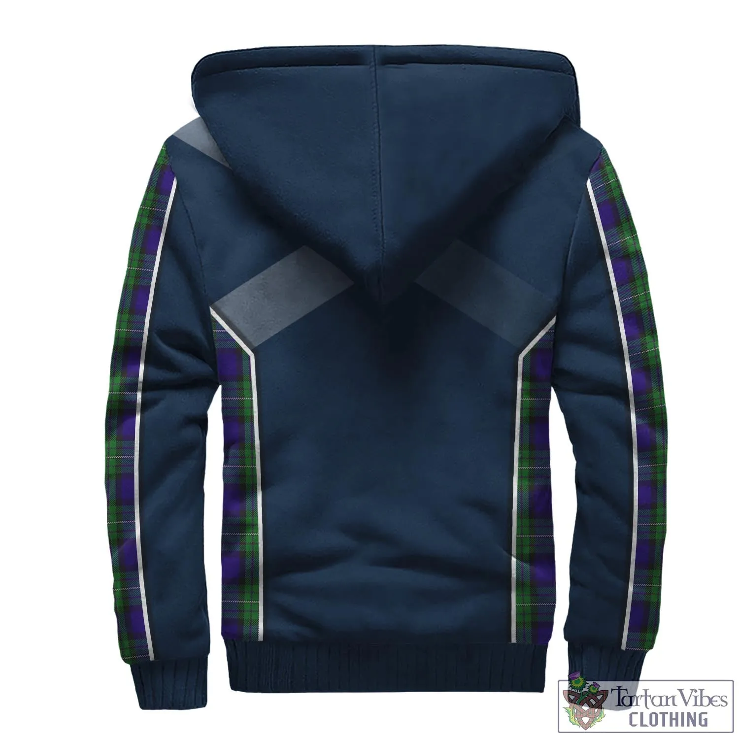 Alexander Tartan Sherpa Hoodie with Family Crest and Lion Rampant Vibes Sport Style