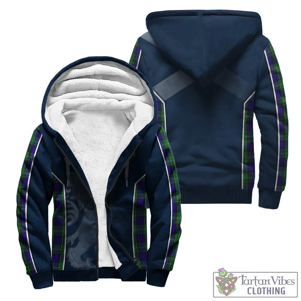 Alexander Tartan Sherpa Hoodie with Family Crest and Lion Rampant Vibes Sport Style