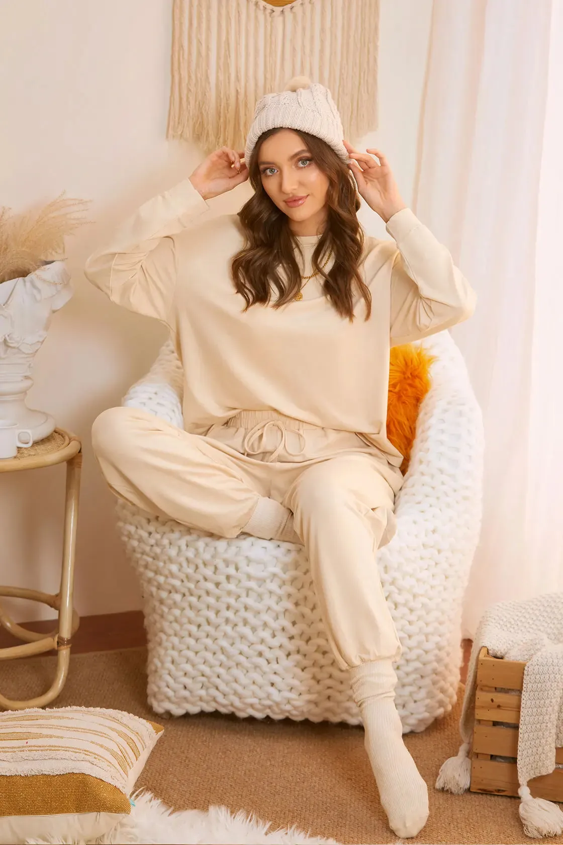 All-Day Soft Cotton Lounger Set with Hood