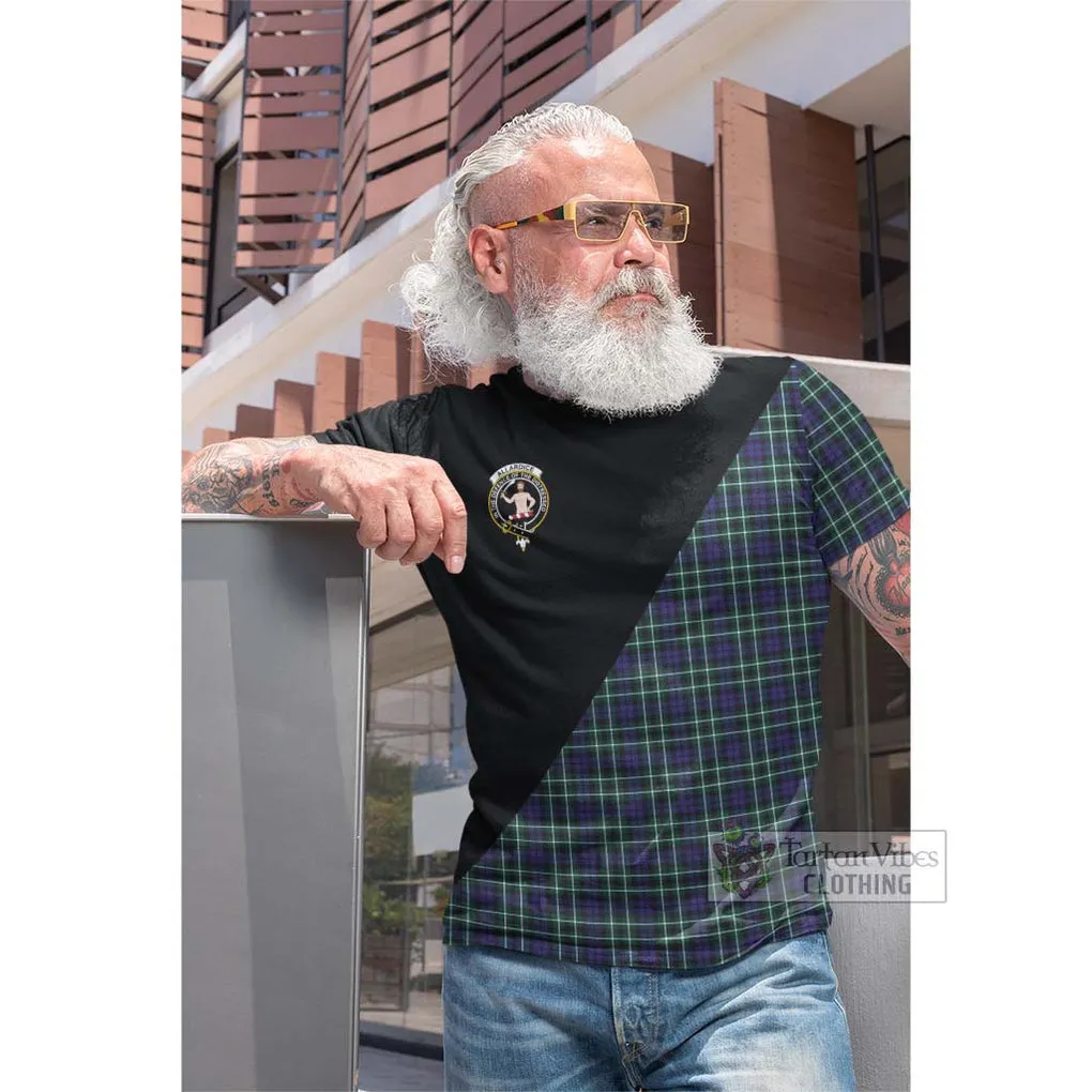 Allardice Tartan Cotton T-shirt with Family Crest and Military Logo Style