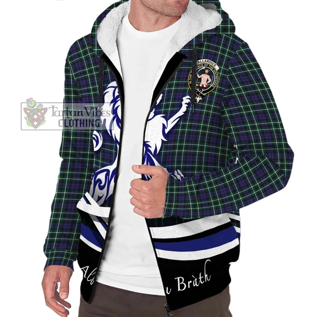 Allardice Tartan Sherpa Hoodie with Alba Gu Brath Regal Lion Emblem