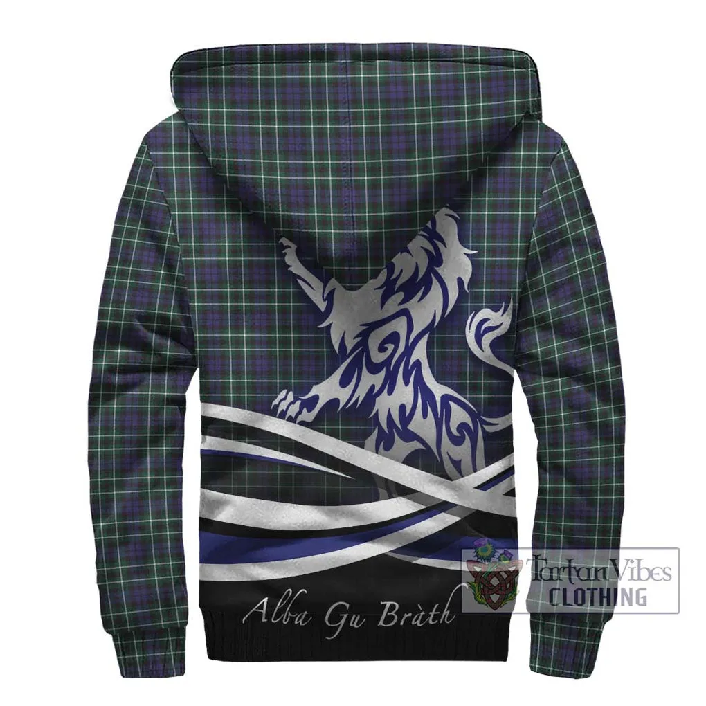 Allardice Tartan Sherpa Hoodie with Alba Gu Brath Regal Lion Emblem