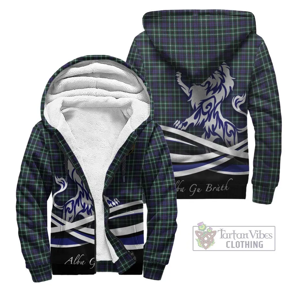 Allardice Tartan Sherpa Hoodie with Alba Gu Brath Regal Lion Emblem