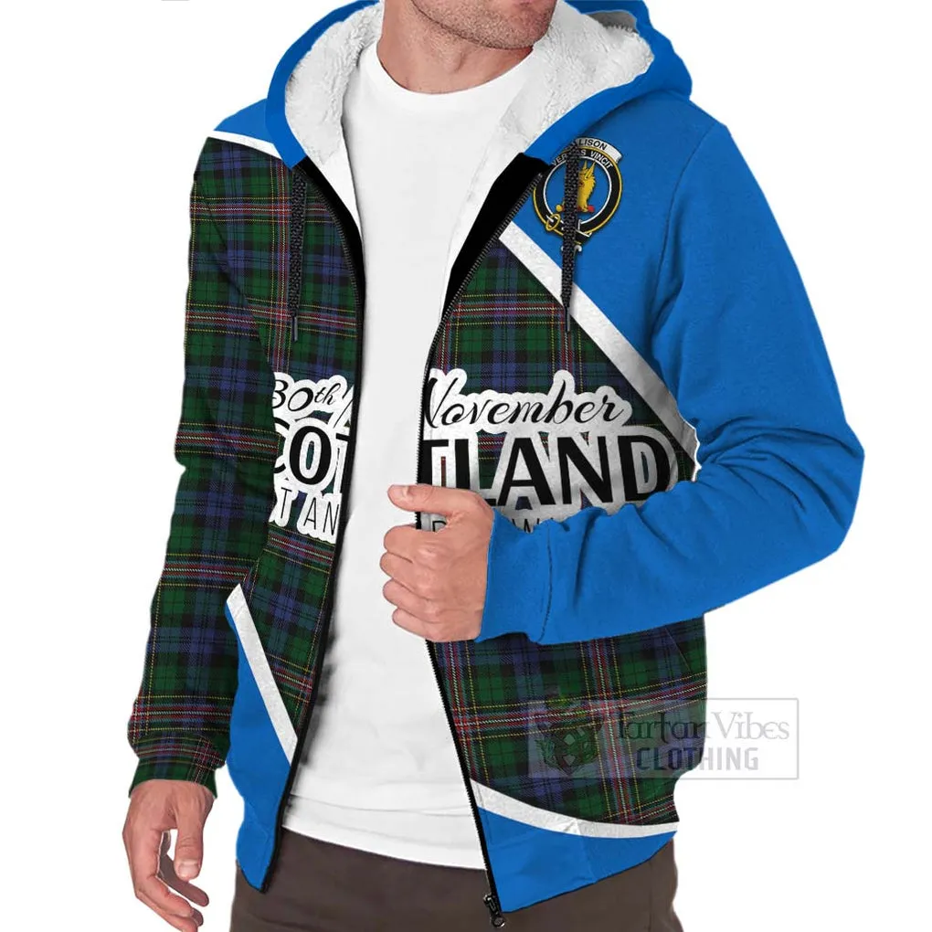 Allison Family Crest Tartan Sherpa Hoodie Celebrate Saint Andrew's Day in Style