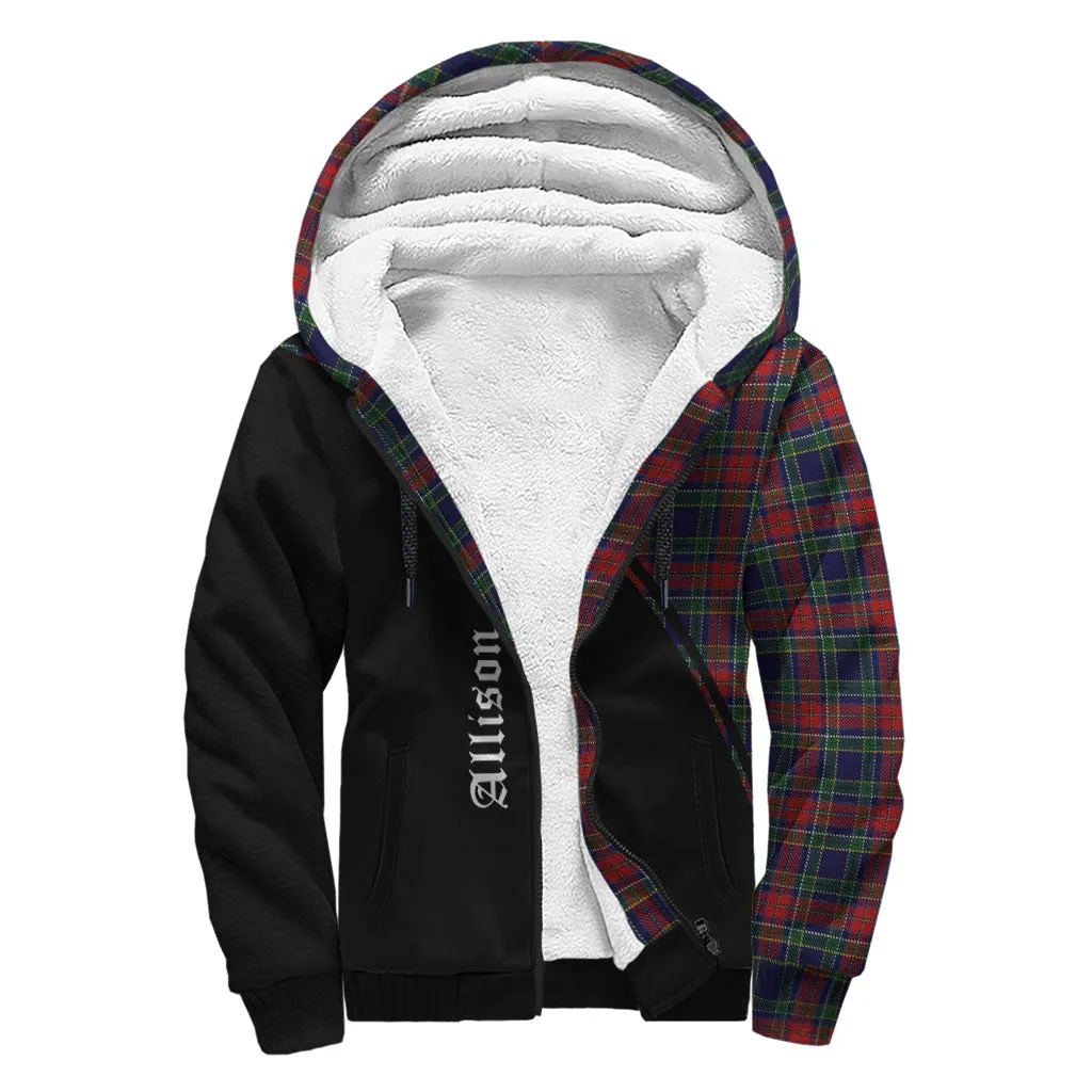 Allison Red Tartan Sherpa Hoodie with Family Crest Curve Style