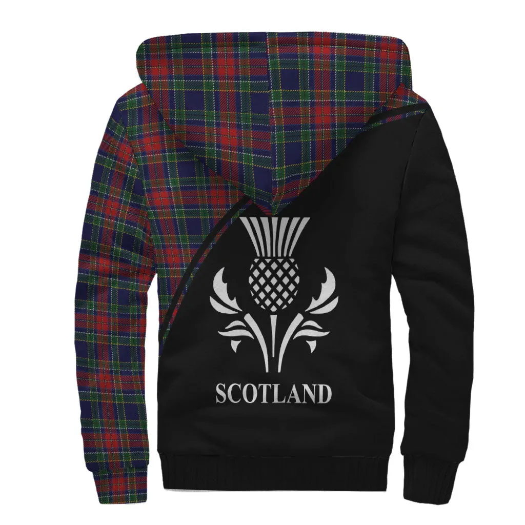 Allison Red Tartan Sherpa Hoodie with Family Crest Curve Style