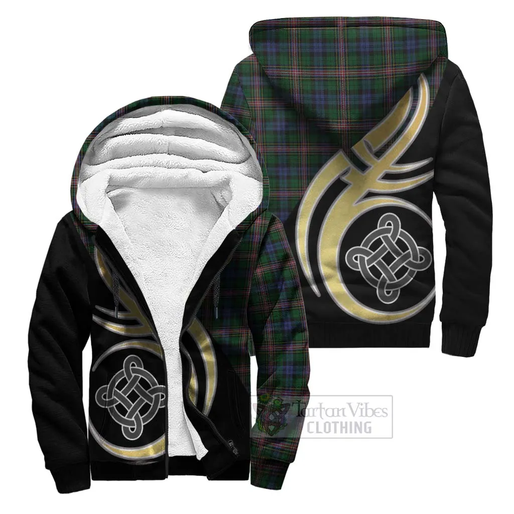 Allison Tartan Sherpa Hoodie with Family Crest and Celtic Symbol Style