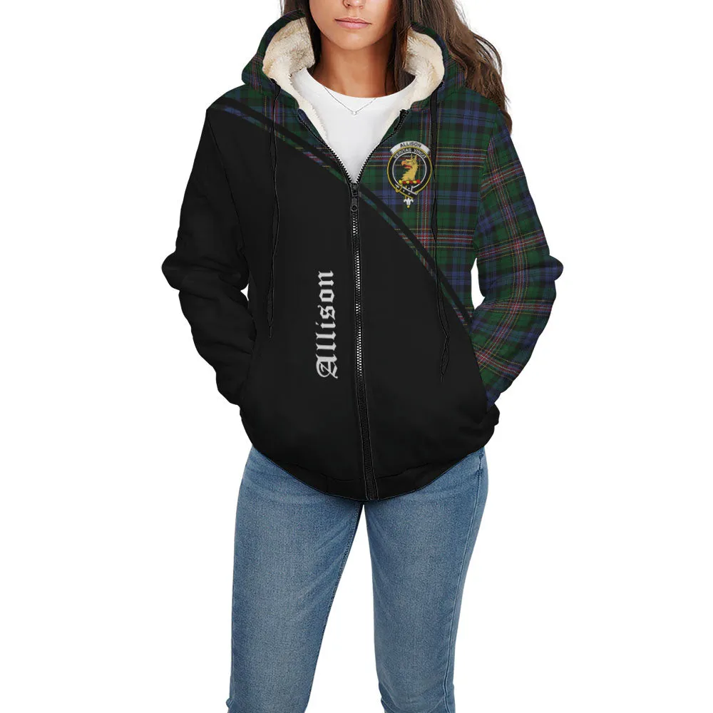 Allison Tartan Sherpa Hoodie with Family Crest Curve Style