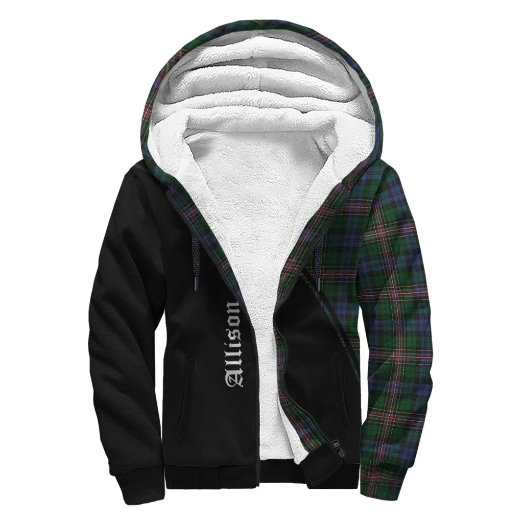 Allison Tartan Sherpa Hoodie with Family Crest Curve Style