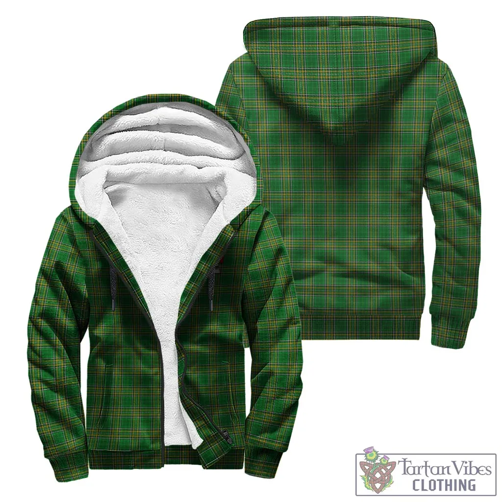 Allyn Irish Clan Tartan Sherpa Hoodie with Coat of Arms