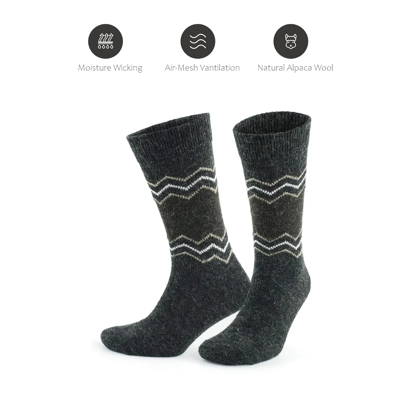 Alpaca Socks ZigZag