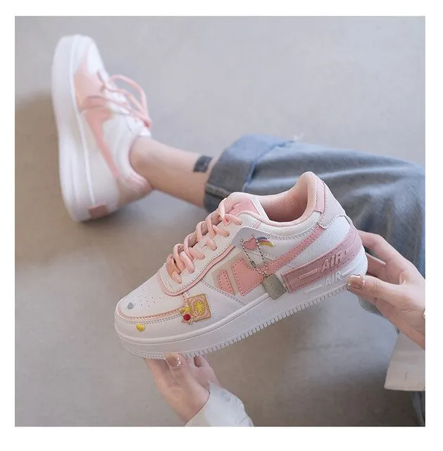 Amozae- New Fashion Summer Increased Outdoor Small White Women Flats Shoes Macarons Color Comfortable Breathable Sneakers-0505